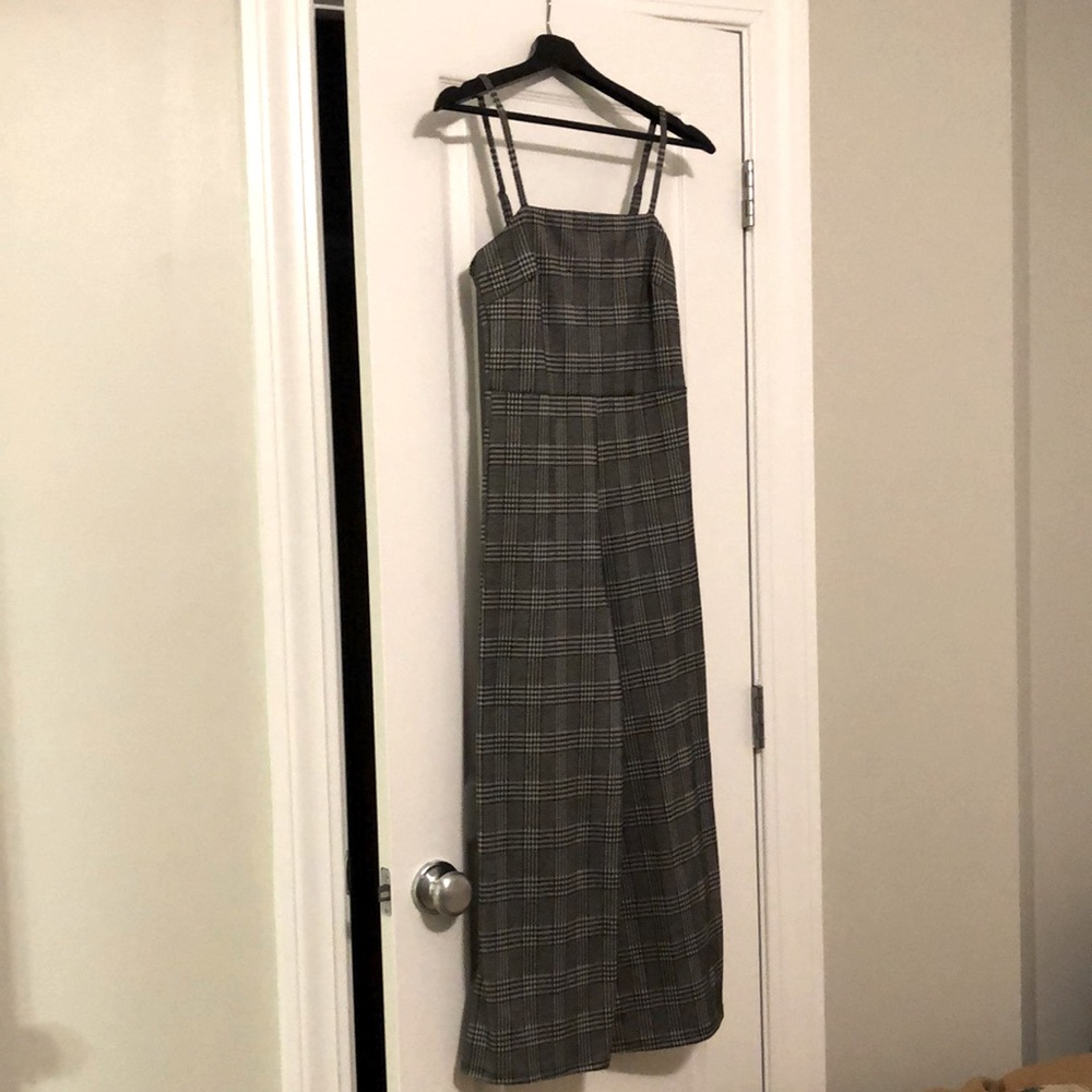 Widelegged, sleeveless plaid romper, Shinestar, XS/0